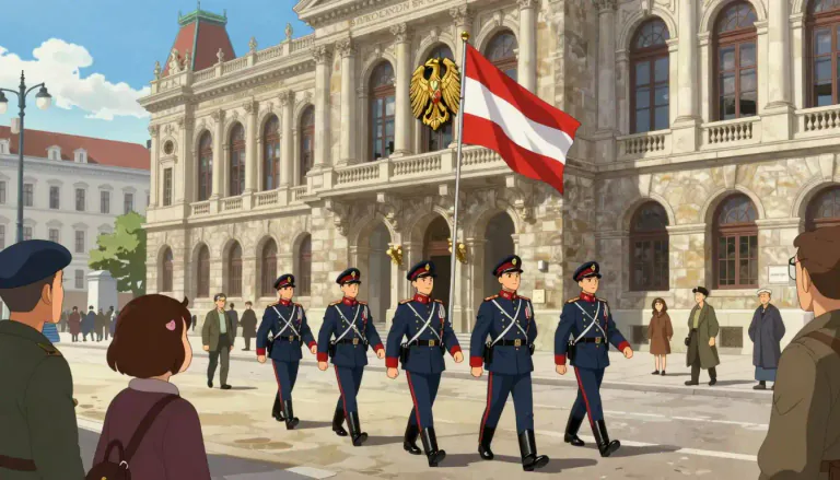 Visual representation of "anschluss" - The political annexation of Austria into Nazi Germany in 1938.