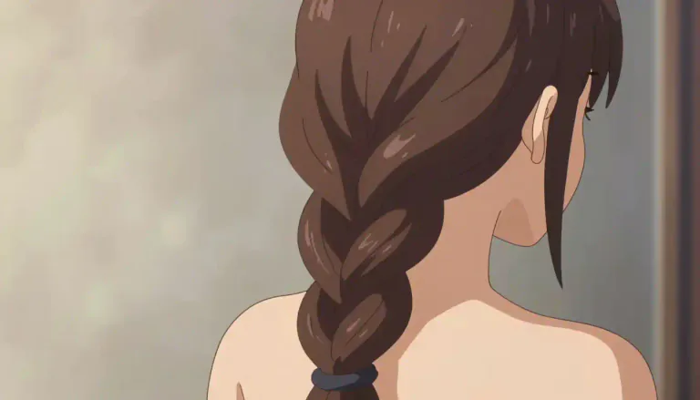 Visual representation of "plait" - A long piece of hair or similar material that is divided into three parts and twisted together.
