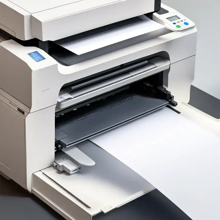Visual representation of "tray" - A removable, flat surface in printers or photocopiers where paper is stored.
