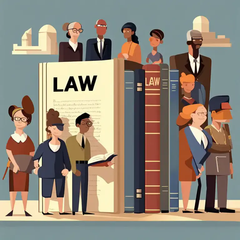 Visual representation of "the rule of law" - The system of laws in a country, which people must follow