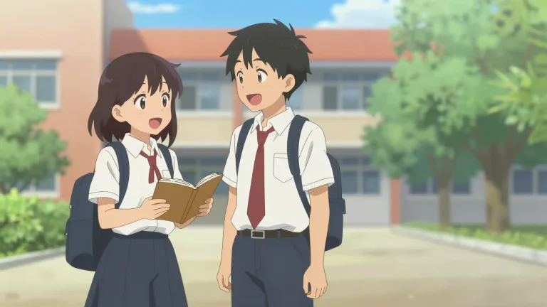 Visual representation of "schoolfriend" - A person who is a friend that you know from school.