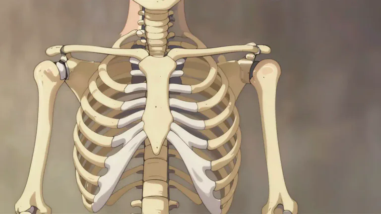 Visual representation of "manubrium" - The manubrium is the broad, upper part of the sternum which connects to the clavicles and first pair of ribs.
