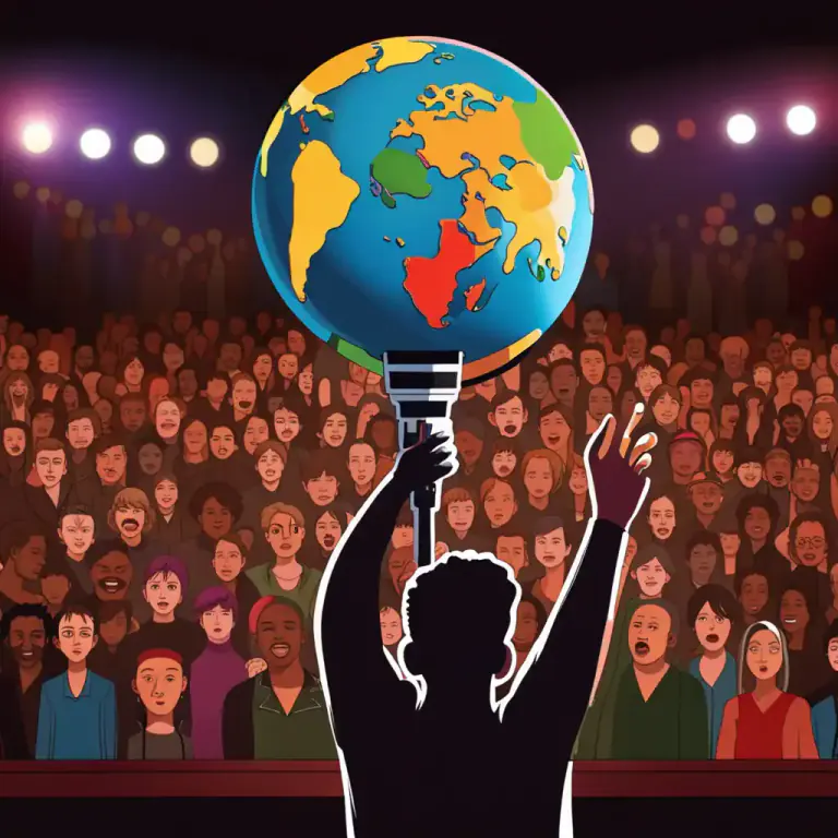 Visual representation of "international" - A globally recognized sportsperson or artist.