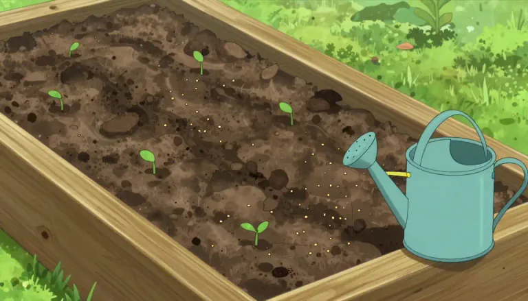 Visual representation of "seedbed" - A bed of soil for sowing seeds, providing a suitable environment for young plants to grow.