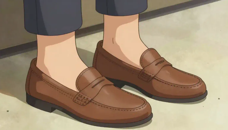 Visual representation of "loafer" - A type of simple leather shoe without laces that is easy to get on and off