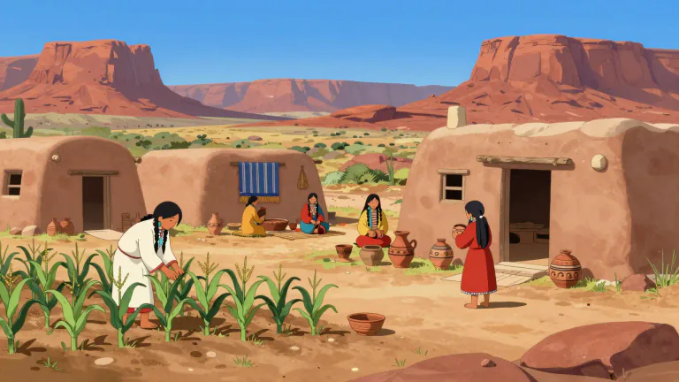 Visual representation of "Hopi" - A member of a Native American people located in northeastern Arizona, known for their agriculture, artistry, and spiritual practices.