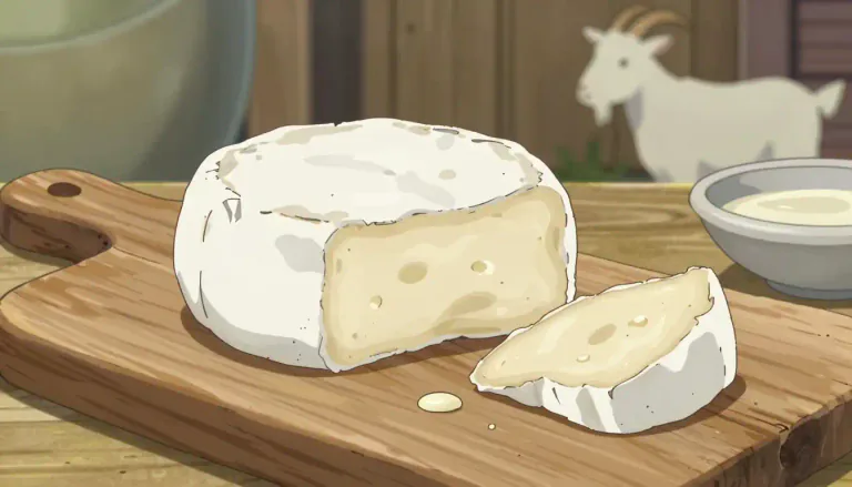 Visual representation of "chevre" - A type of cheese made from goat's milk, typically soft and creamy.