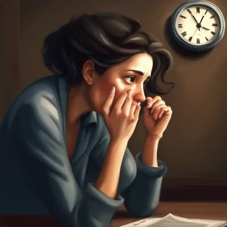 Visual representation of "sweat blood" - To be extremely worried or anxious