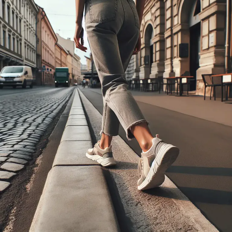Visual representation of "curb" - A stone or concrete border in a street or path to separate different areas