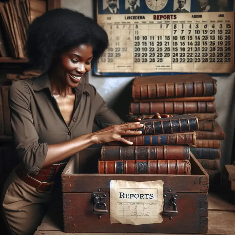 Visual representation of "archive" - To store historical records or information in an organized way.