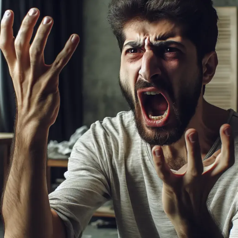 Visual representation of "rant" - To talk in a noisy or loud, angry manner