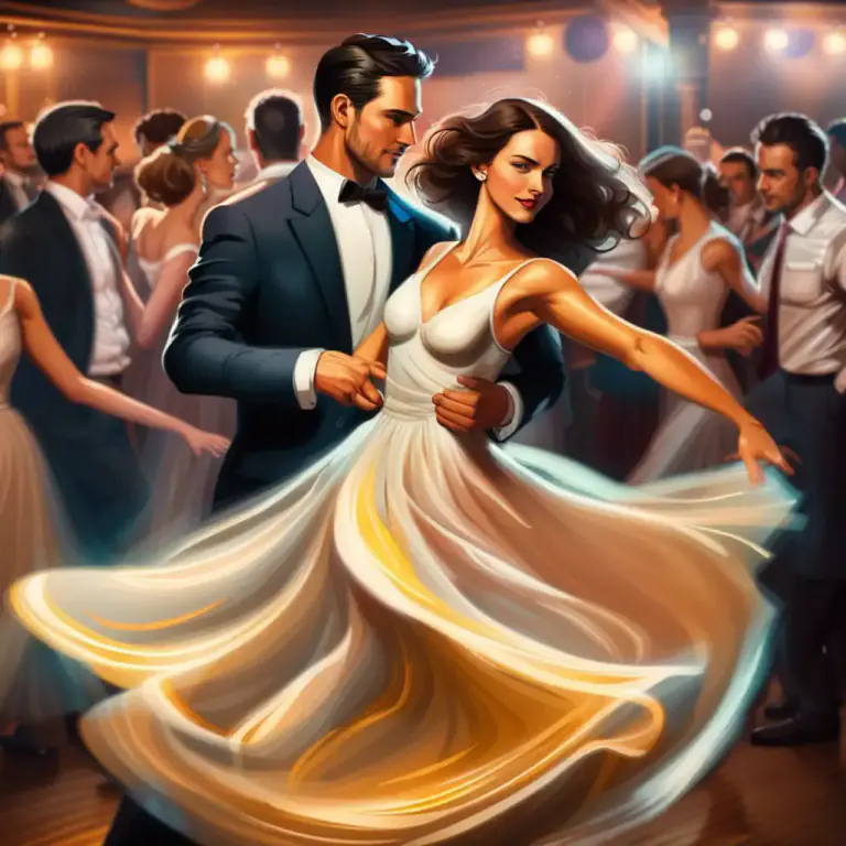 Visual representation of "waltz" - To dance a waltz with someone.