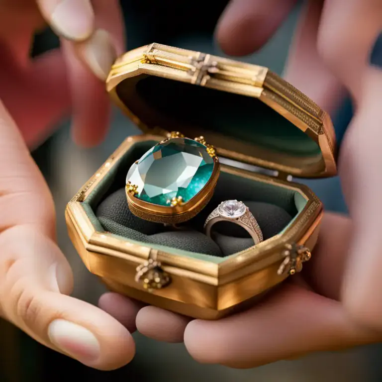 Visual representation of "remount" - To set a gemstone again into a new piece of jewelry.
