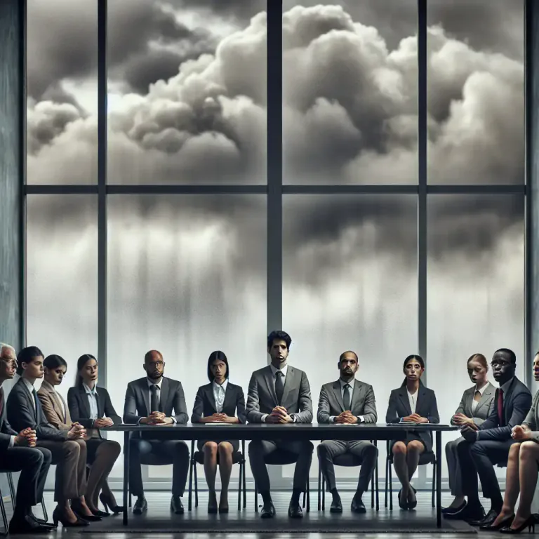 Visual representation of "drearily" - In a boring and gloomy way.