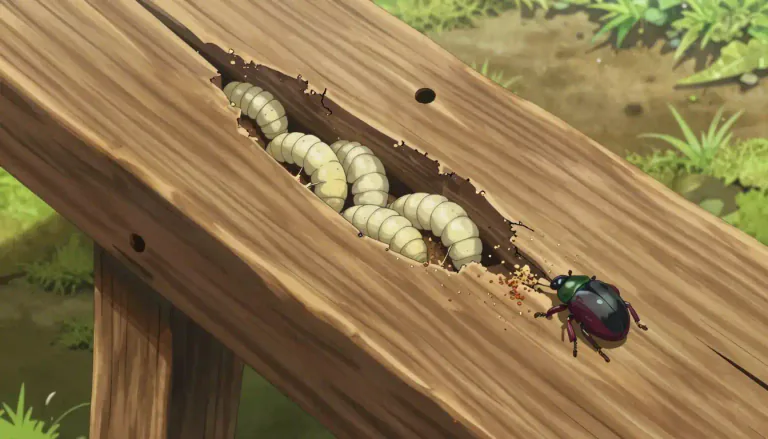 Visual representation of "woodworm" - A beetle whose repulsive larvae feed on and damages wood