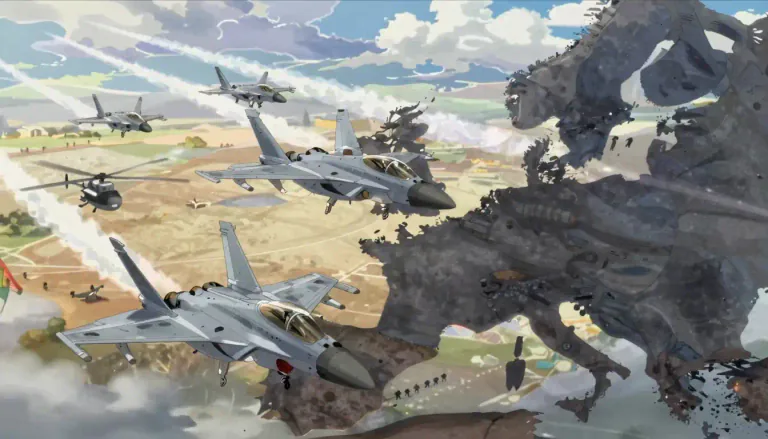 Visual representation of "airpower" - The military capacity of a nation to deploy and utilize aircraft in combat and other military operations.