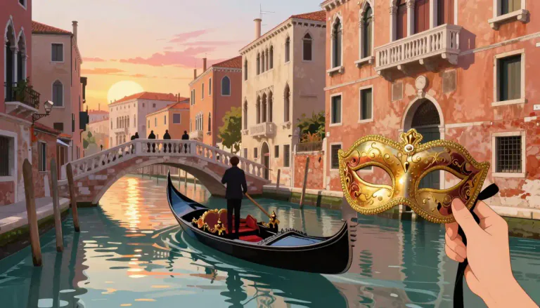 Visual representation of "venetian" - Relating to Venice, a city in Italy known for its canals and historical significance.