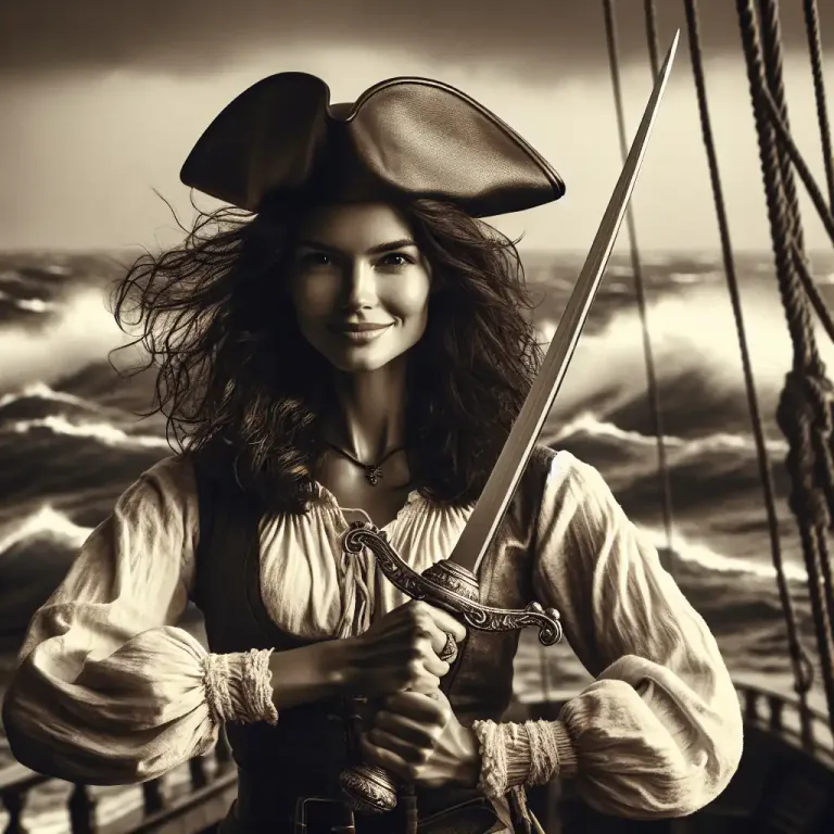 Visual representation of "swashbuckling" - The action or behavior of a typical swashbuckler - a brave and adventurous person