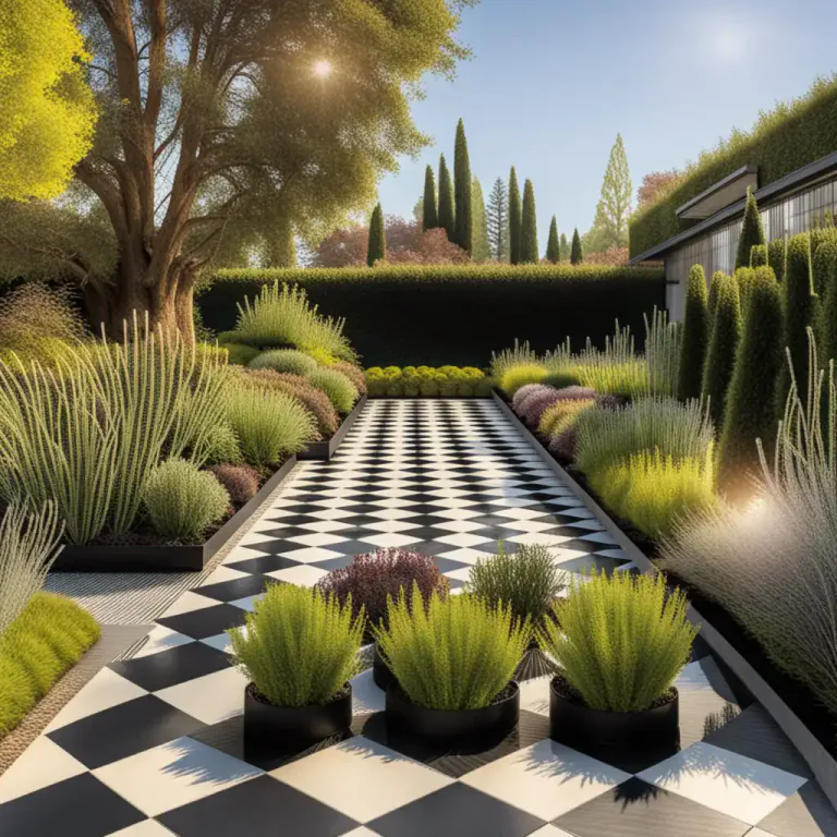 Visual representation of "checkerboard" - Something that has a pattern or layout resembling a checkerboard