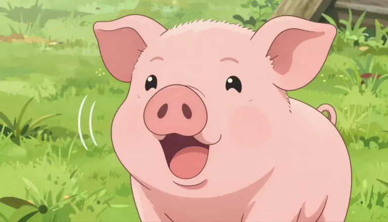 Visual representation of "oink" - A sound made by a pig, often used to represent this animal's vocalization.