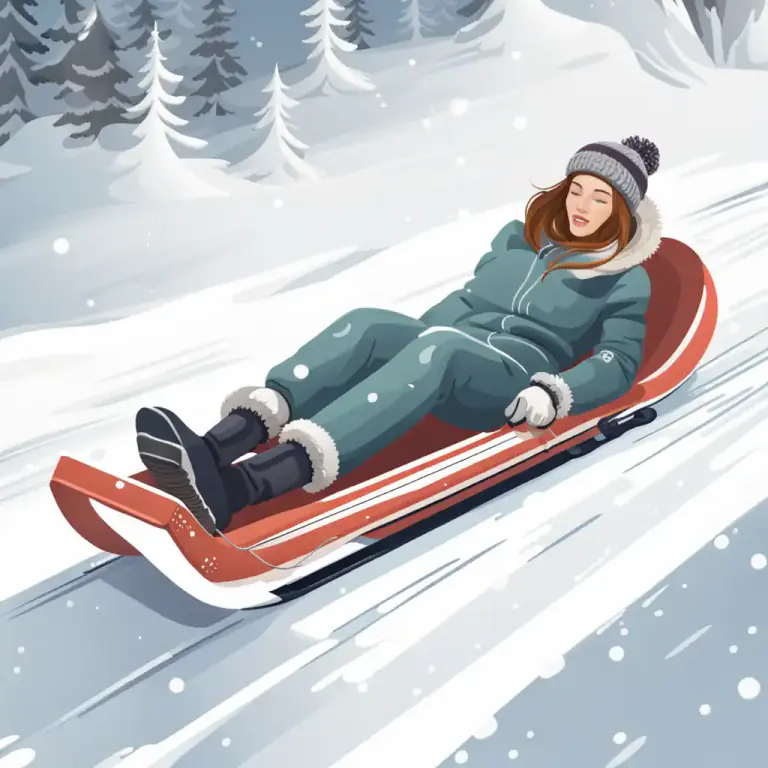 Visual representation of "skeleton" - A small sled used in racing, on which the person lies flat while going down a track.
