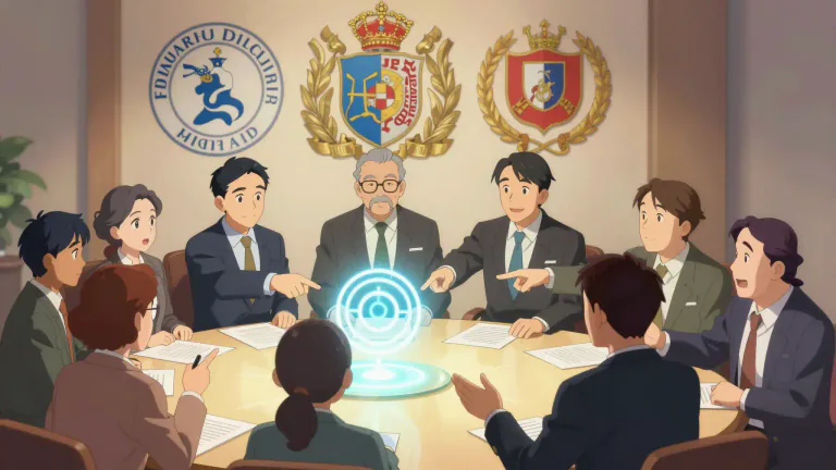 Visual representation of "syndicate" - A group of individuals or organizations combined to promote a common interest or to achieve a common goal