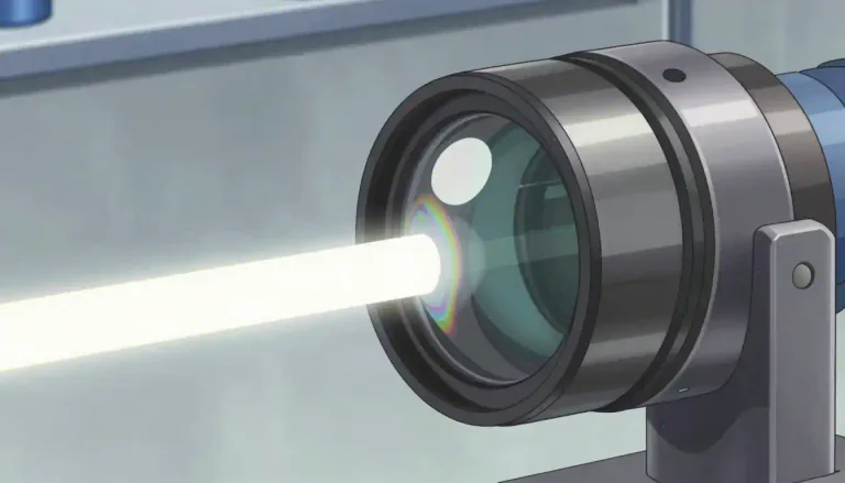 Visual representation of "achromat" - An optical device, more specifically a lens, designed to minimize chromatic aberration, allowing for clearer images by combining different types of glass.