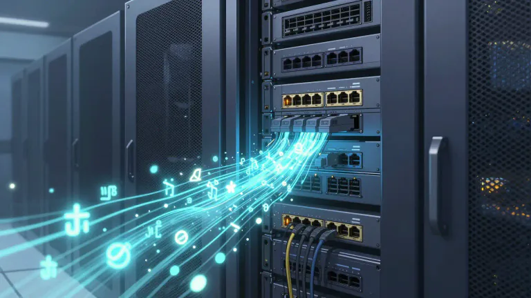 Visual representation of "inbound" - In computing, arriving at a particular location or device.