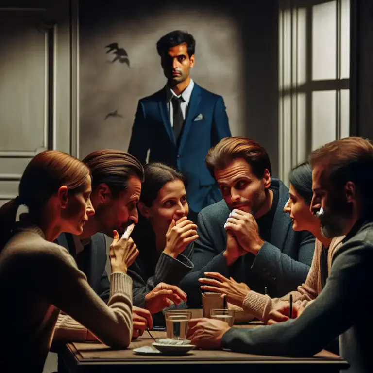Visual representation of "conspiracy" - An agreement made in secret by a group of people, to do something wrong