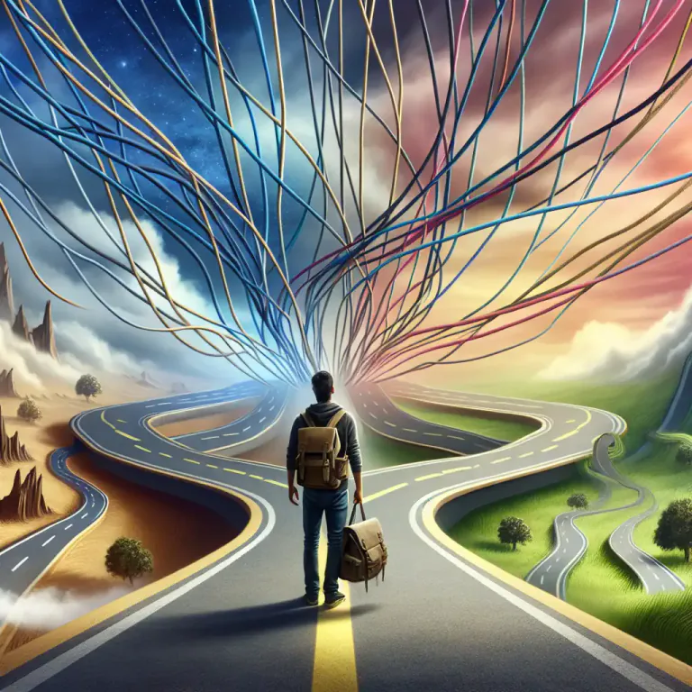 Visual representation of "hitchhiker" - A character or element that joins or links different parts of something.
