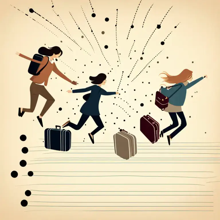 Visual representation of "hop" - Travel by means of jumps or short distances.