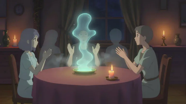 Visual representation of "spiritualism" - A system of belief or religious practice based on supposed communication with the spirits of the dead, especially through mediums.