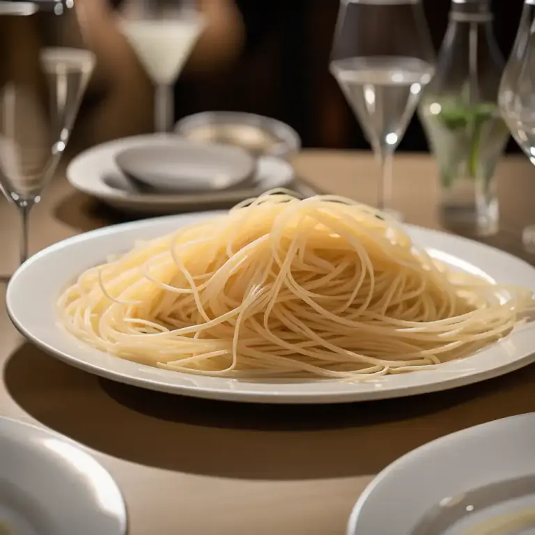 Visual representation of "silk" - A type of very thin spaghetti.