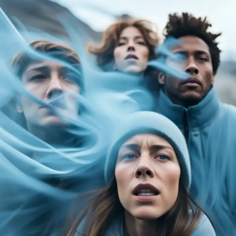 Visual representation of "chill" - To make someone feel cold.