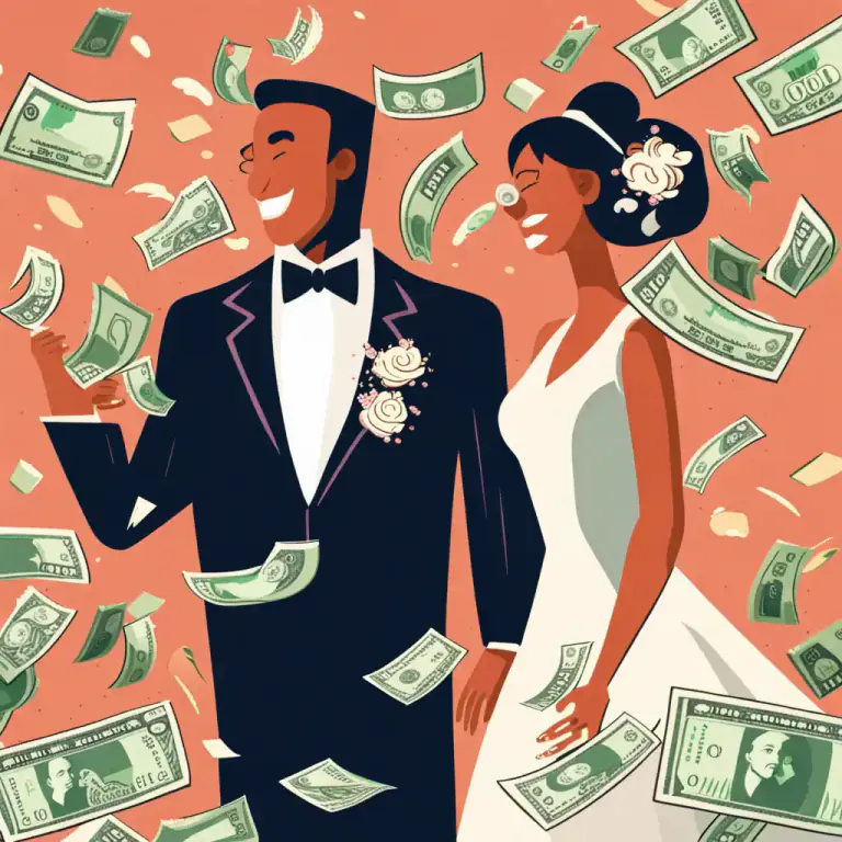Visual representation of "go all out for something" - To spend a lot of money in a showy or extravagant way