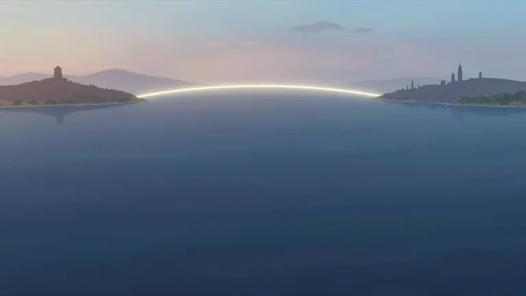 Visual representation of "distance" - The amount of space between two places or things.