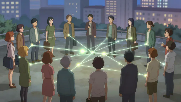 Visual representation of "network" - A group or system of connected people or things