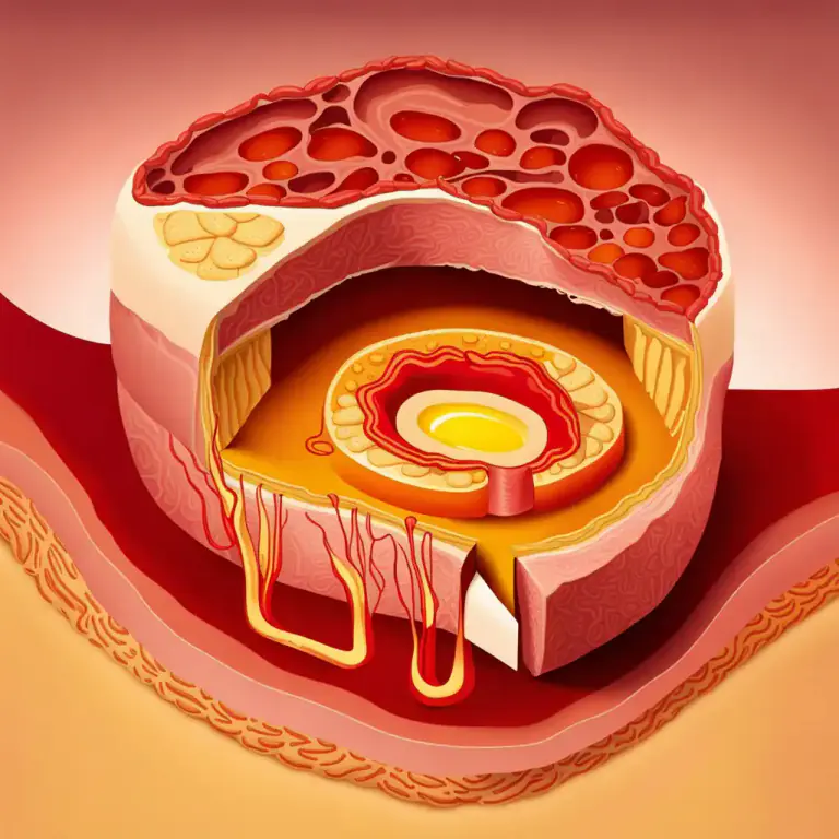 Visual representation of "cholesterol" - A type of fat in your blood. If you have too much, it can stick to the walls of your arteries, narrowing them and causing heart disease.