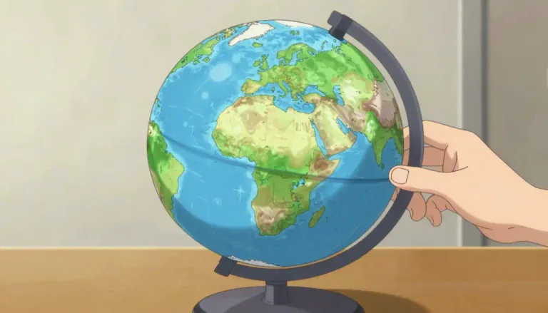 Visual representation of "globe" - A round model of the Earth that you can turn to study