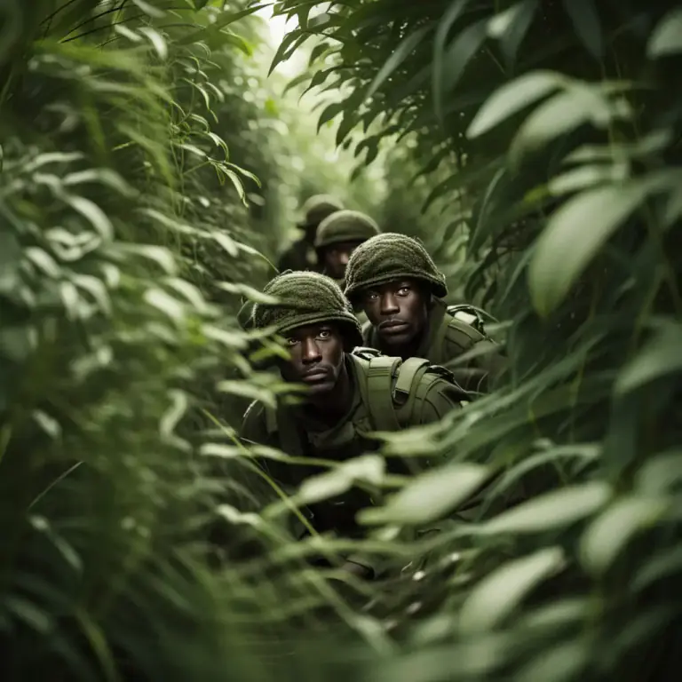 Visual representation of "ambush" - A surprise attack from a hidden place
