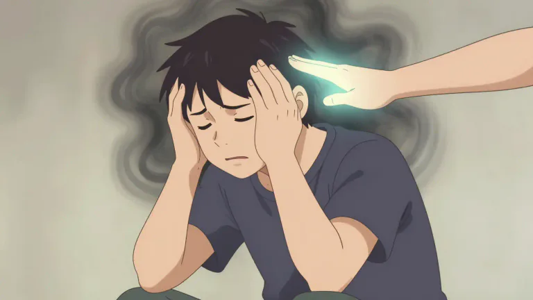 Visual representation of "relieve" - To make an unpleasant feeling or physical condition less severe