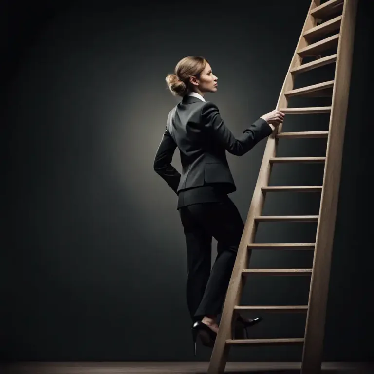 Visual representation of "get ahead" - to advance or progress, especially in a career
