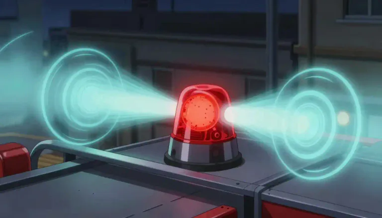 Visual representation of "siren" - A device that makes a loud prolonged sound as a signal or warning.