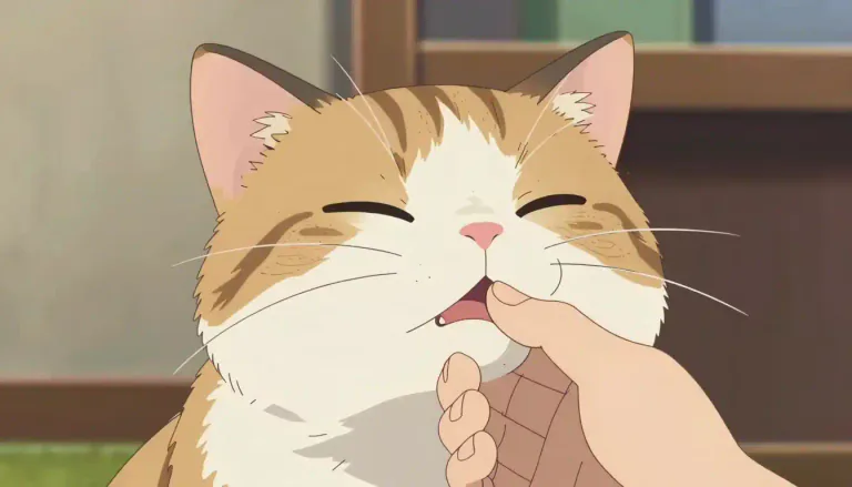 Visual representation of "purr" - When a cat makes a low continuous sound.