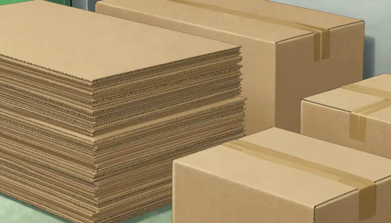Visual representation of "containerboard" - A type of paperboard used for making boxes and containers for shipping goods.
