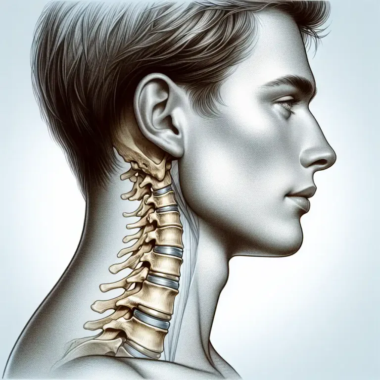 Visual representation of "cervical" - Relating to the part of the spine in the neck region