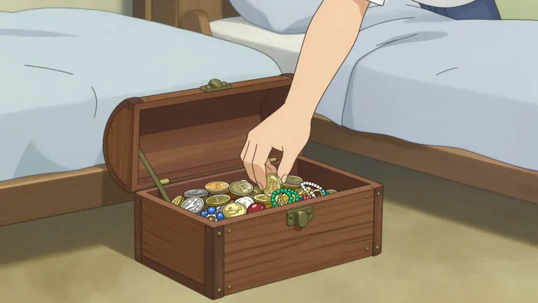 Visual representation of "stash" - To put into storage or save for later