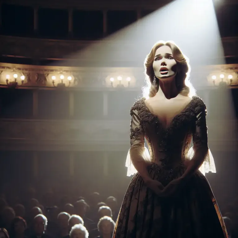 Visual representation of "recitative" - Something related to the style of speech-like singing in opera.