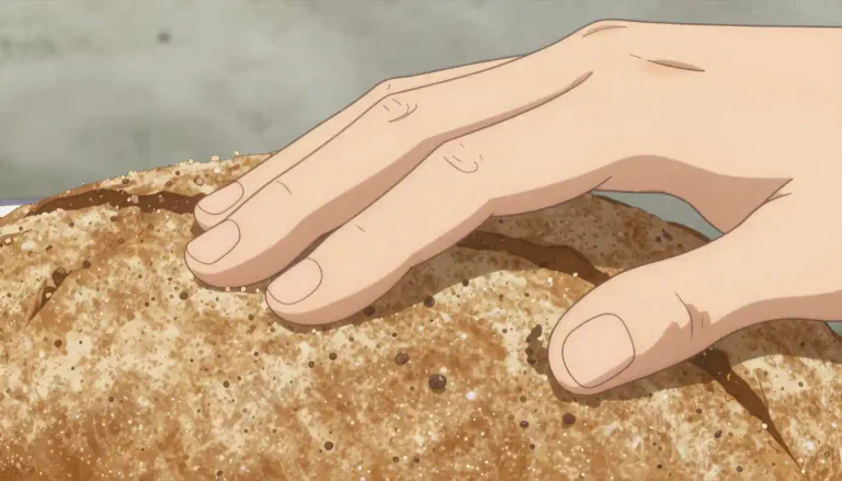 Visual representation of "grainy" - Similar to small hard bits of sand, rough to touch