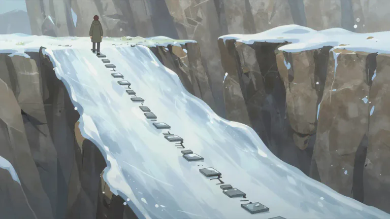 Visual representation of "slippery" - Involving uncertain danger or risk